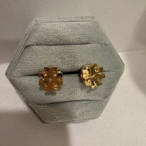 Tory Burch Gold Logo Stud Earrings